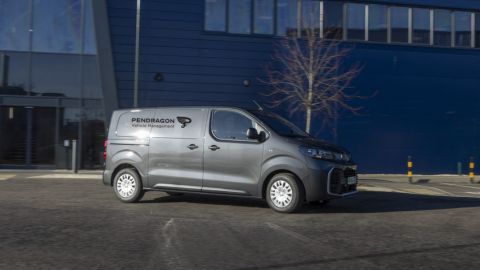 grey van parked